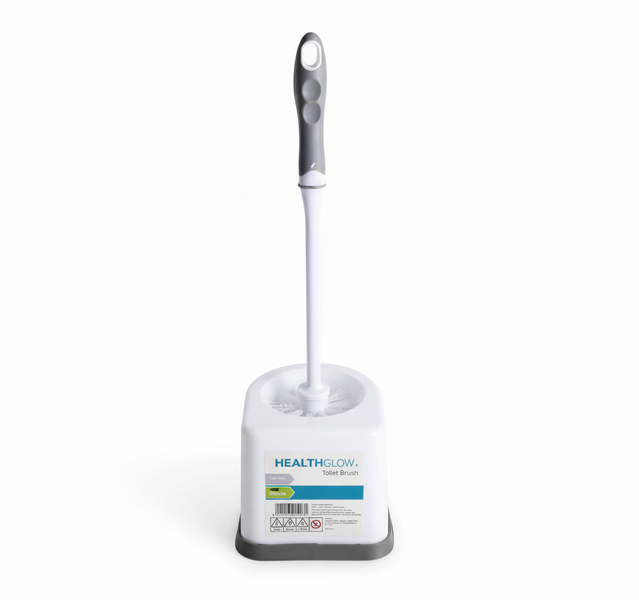 Health Glow Toilet Brush with Stand - 40 cm Plastic Cleaning Tool