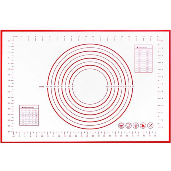 Large Silicone Baking Prep Mat with Measurements