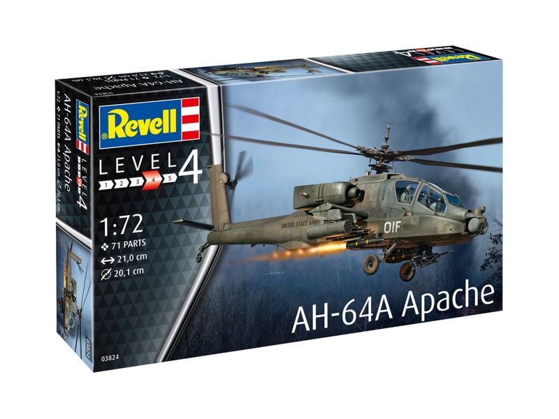 Revell 1/72 AH-64A Apache Helicopter Plastic Model Kit