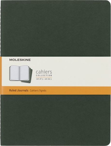 Moleskine Cahier Journal, Extra Large, Ruled, Myrtle Green (7.5 X 10)