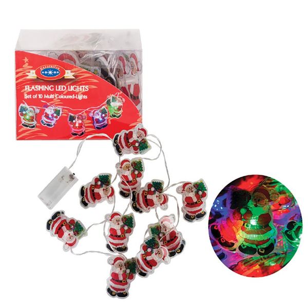 Bulk Pack x 3 Xmas Lights Battery Operated 10xLED 2 Meter Themed