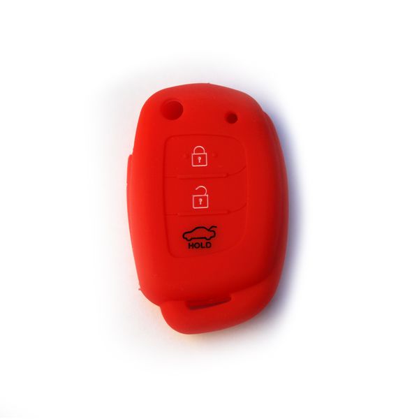Silicone Car Key Protector - Compatible with Hyundai Flip Key Type 2 - Red