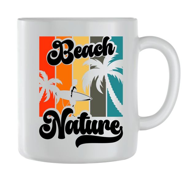 Beach Nature Coffee Mugs for Men Women with Surfing Graphic Cups Present096