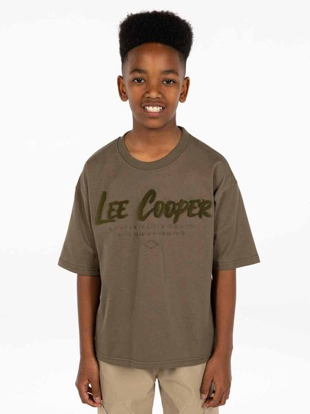 Lee Cooper Boy's SS T-Shirt: Riccardo DK Green