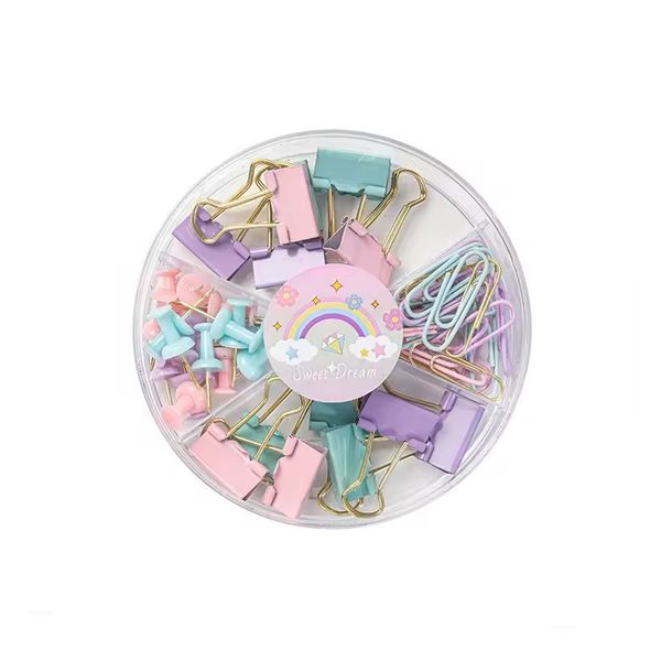 Colored Multi-functional Combination Binder Clip Paperclip Pushpin
