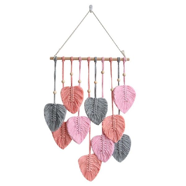 Home Decor Macrame Wall Hanging Feather Tapestry Boho Wall Art - 50cm