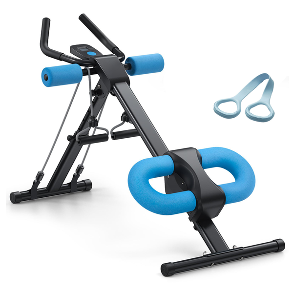 Abdominal Cruncher Ab Machine Foldable Gym Trainer with Resistance Band