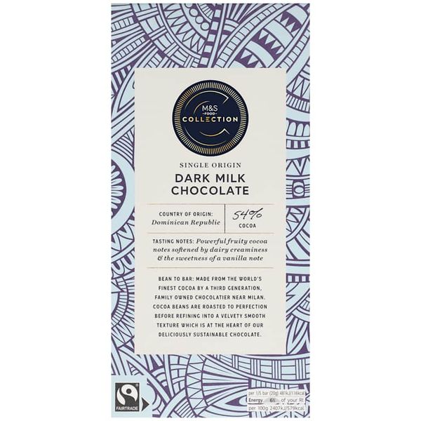 M&amp;S Collection Single Origin Dark Milk Chocolate 100 g