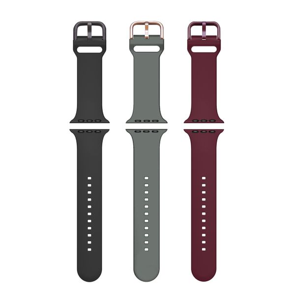 3 Pack - Okotec Buckle Silicone Band for Apple Watch