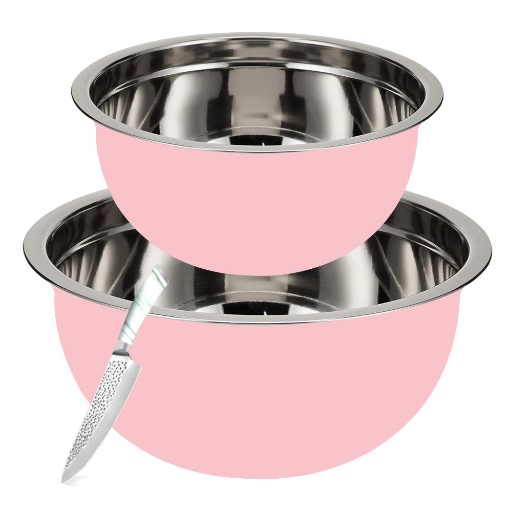 Stainless Steel Wide Edge Deep Mixing Bowl - Set of 3