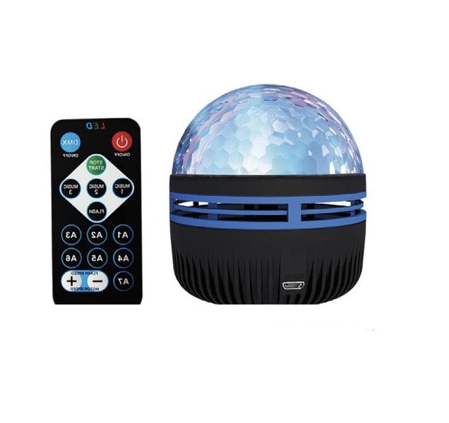 Black AS-50303 LED Projection Magic Ball Light with Remote Control