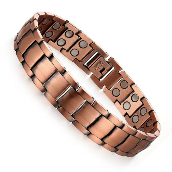 Men's Copper Magnetic Bracelet - Elegant Copper Bracelet - Brown