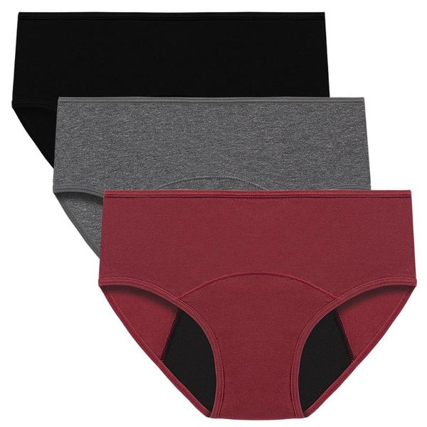 Plus Size Postpartum C-Panty 3-Pack - High-Rise Leak-Proof Period Briefs