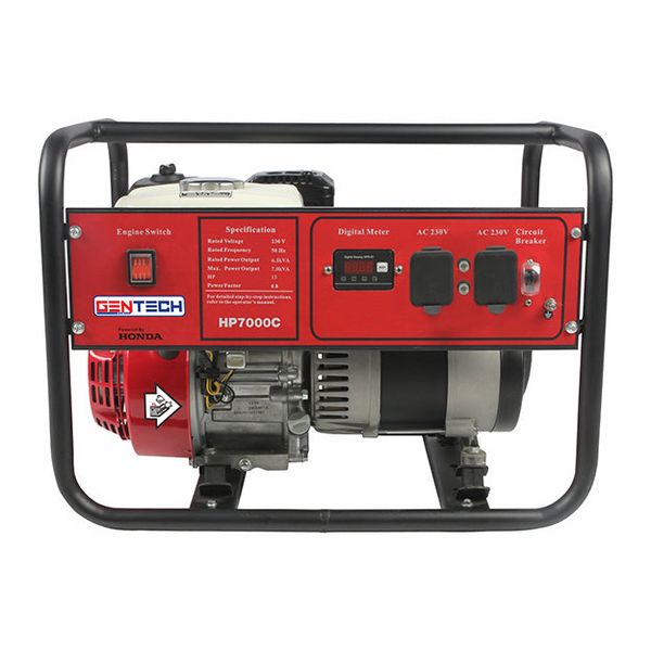 Gentech Honda 7kVA Recoil Start Contractor Petrol Generator(HP7000C) - Red