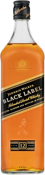 Johnnie Walker Black Label 12 YO Blended Scotch Whisky 1L