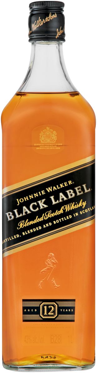 Johnnie Walker Black Label 12 YO Blended Scotch Whisky 1L | Shop