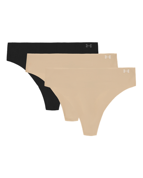 Under Armour Women's Pure Stretch No-Show Thong - 3-Pack