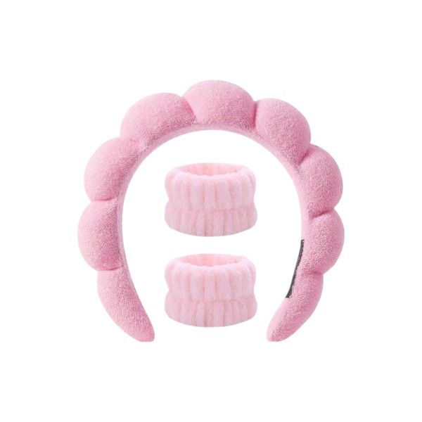 Water Resistant Headband &amp; Wristband Set - Pink