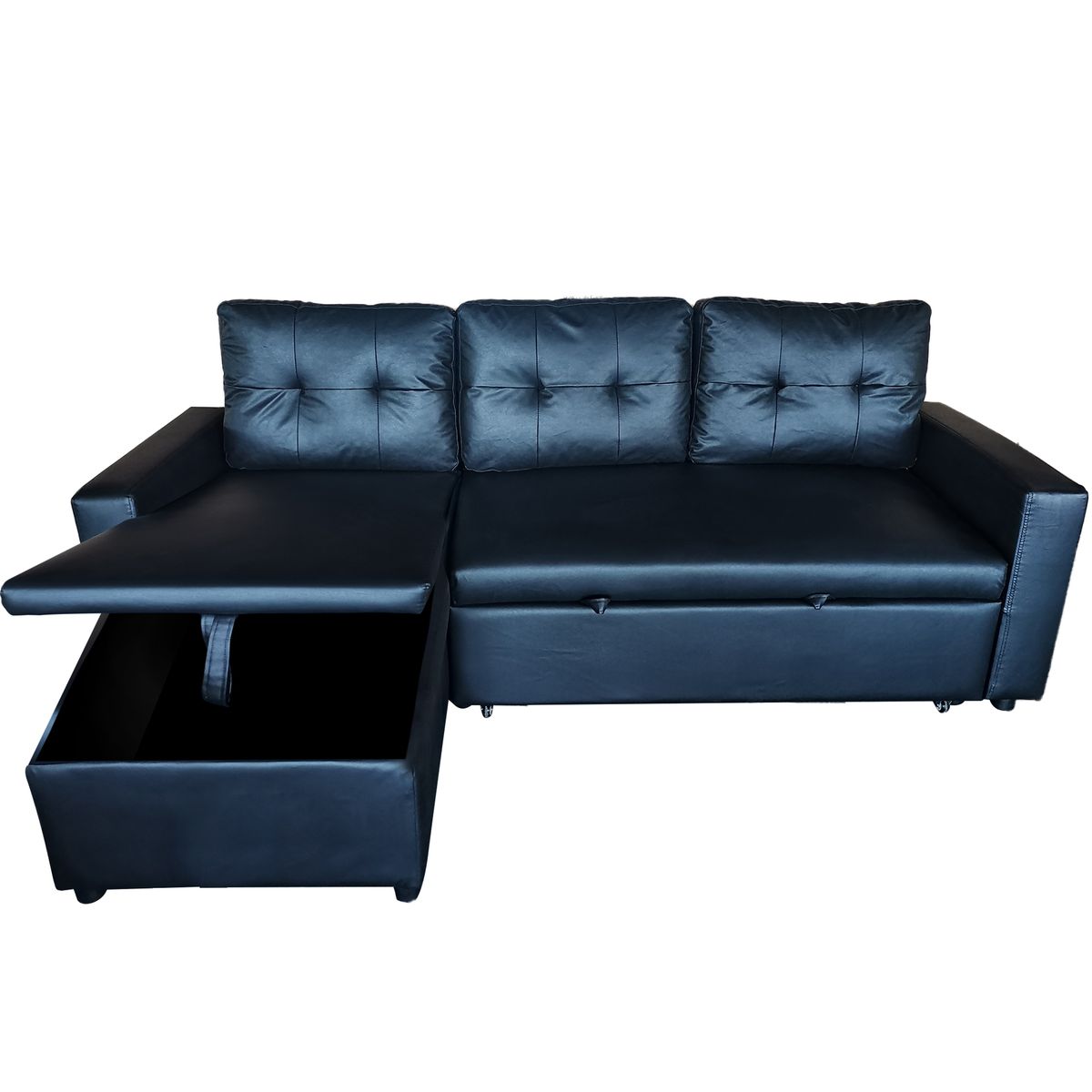 Sleeper Couch 3 Seater Sofa Bed with Storage PU Leather Shop Today. Get it Tomorrow