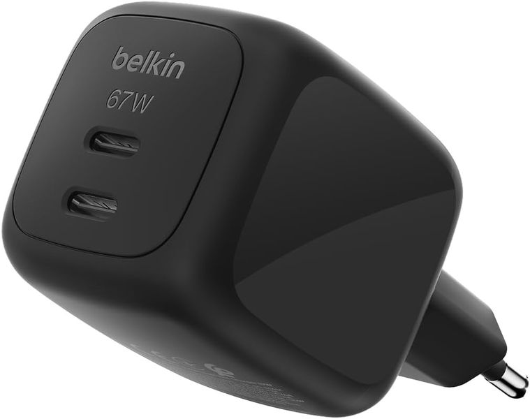 Belkin - BoostCharge Pro 67 Watt 2-Port USB-C GaN Wall Charger - Black