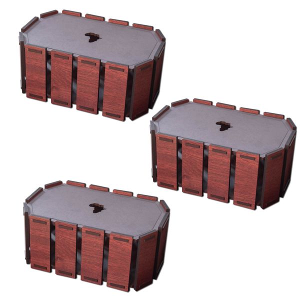 db Creative - Slatted Wood Storage Boxes - Set of 3