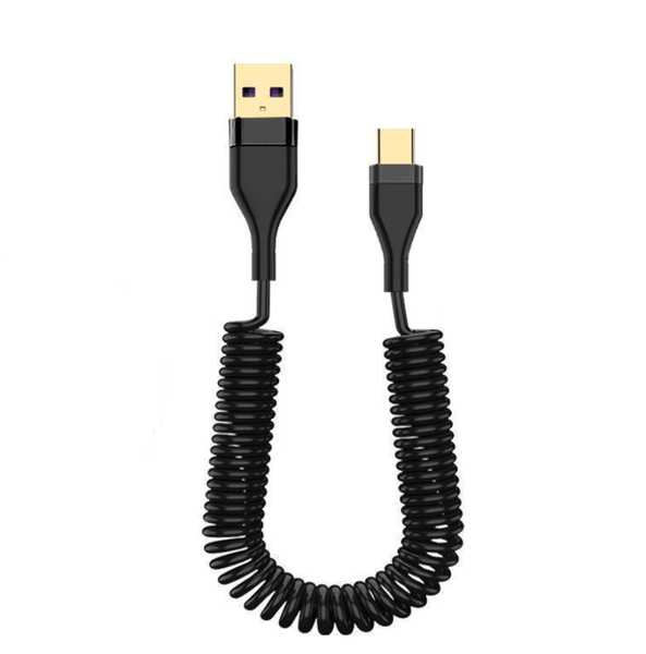 USB Spring Cable For Phone Fast Charging Type-C Charger Micro Data Cord