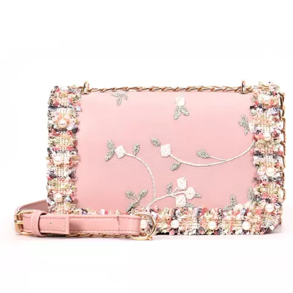 Women's Lace Flower Square Crossbody Bag