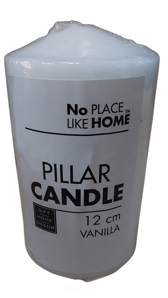 Vanilla Scented Round Pillar Candle 12cm