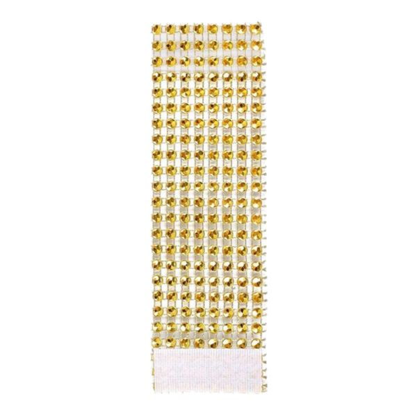 Glittering Rhinestone Napkin Rings - Elegant Dining Décor - Gold -10 Piece