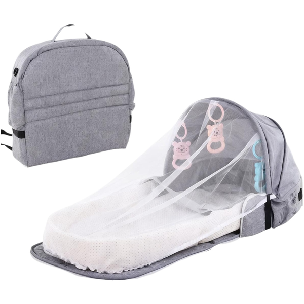 Backpack Baby Travel Bed: Foldable Mosquito Net Crib for 0-18 Months