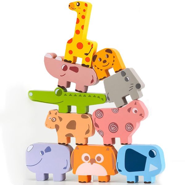 Wooden Building Block Stacking Toys,Toys for Birthday Gift Educational Toys