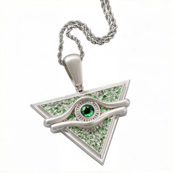 Hip Hop Millennium Puzzle Enamel Pendant Necklace with Geometric Design