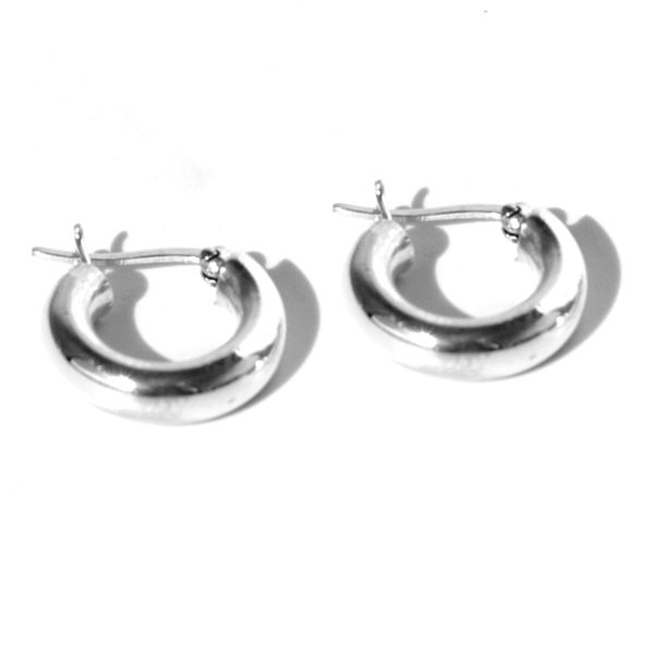 18mm Tube Style Silver Hoop Earring