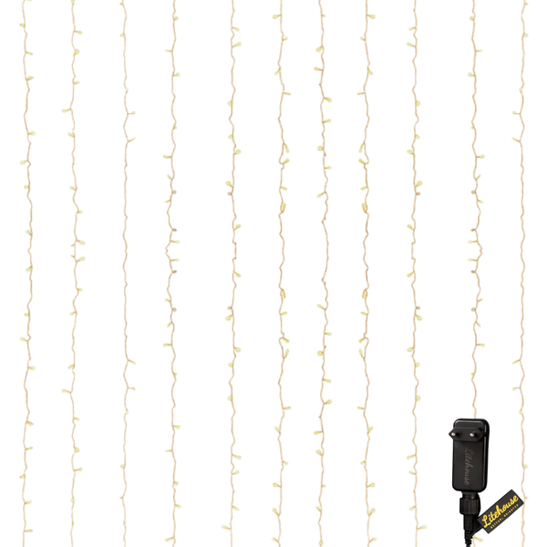 Litehouse 300 LED Curtain Fairy Lights - 2m - Warm White