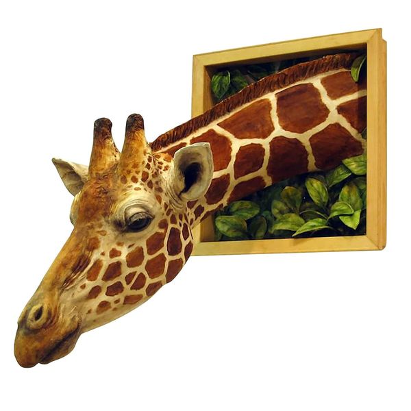Decor Sculpture Wall - Mounted Giraffe Bust - 25cm