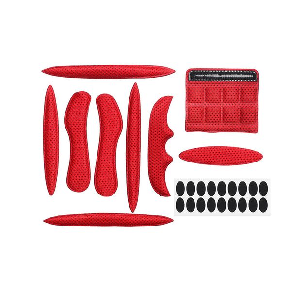 Bike Helmet Padding Kit Universal Bicycle Foam Pad Set Helmet Mats-Red