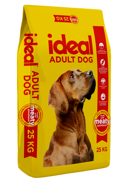Ideal Adult Dry Dog Food - Made with Meaty Goodness 25kg