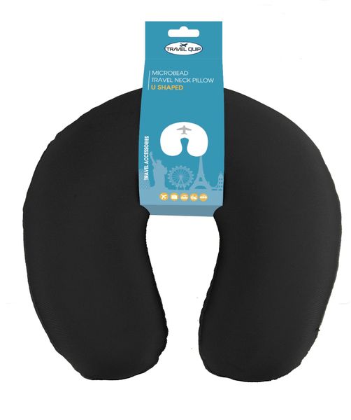 TravelQuip Microbead Travel Neck Pillow U Shape - Black