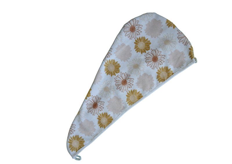 Boho Daisy Microfiber Floral Hair Towel