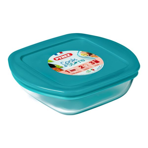 Pyrex - Storage Cook and Store Square Dish With Lid - 350ml