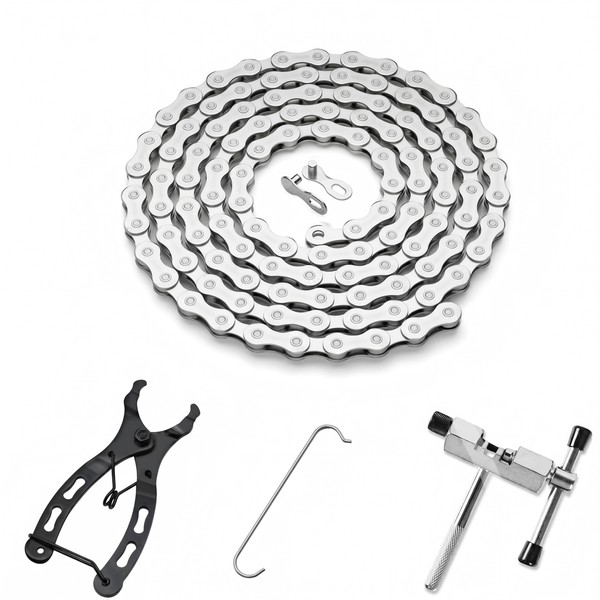 Bike Chain Kit - 6/7/8 Speed, 116 Links, Rust-Proof for MTB &amp; E-Bikes