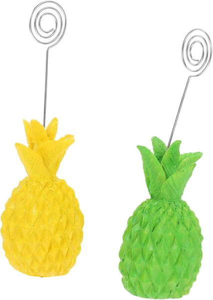 Colorful Resin Pineapple Memo Holders Decorative Tabletop Note Clamps