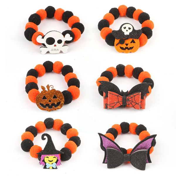 Halloween Fur Ball Collar Elastic Rope Pet Neck-6PCS