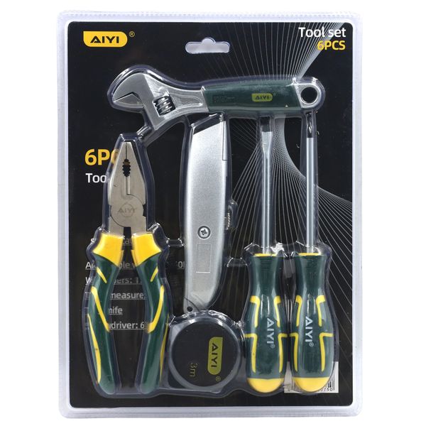 AIYI 6 Piece Hand Tool Set DIY &amp; Home Maintenance Kit AY282-750