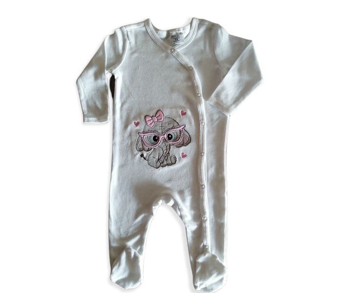 Little Leila - White elephant bodysuit - baby