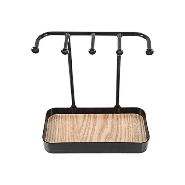 Multi-Purpose Jewelry Stand Box With Wooden Base Tray - White