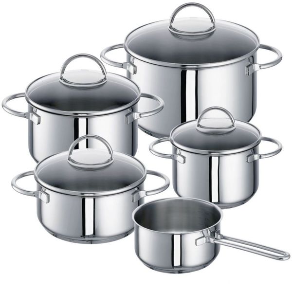ROHE Pots and Saucepan Set: Oven and Dishwasher Safe "Ravenna" Pro-Set of 5