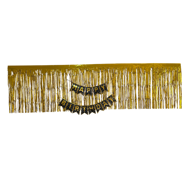 Table Curtain and Happy Birthday Banner