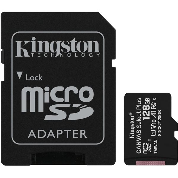 Kingston 128GB micSDXC Canvas Select Plus 100R A1 C10 Card With Adapter