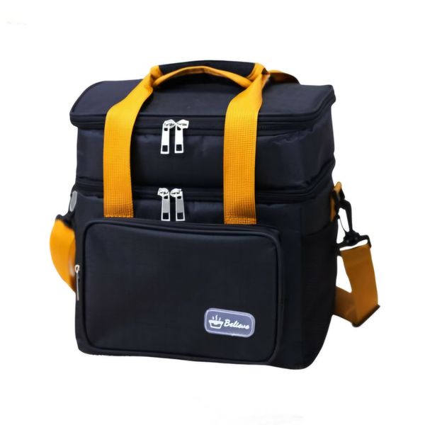 Expandable Double Deck Lunch Bag (Black)